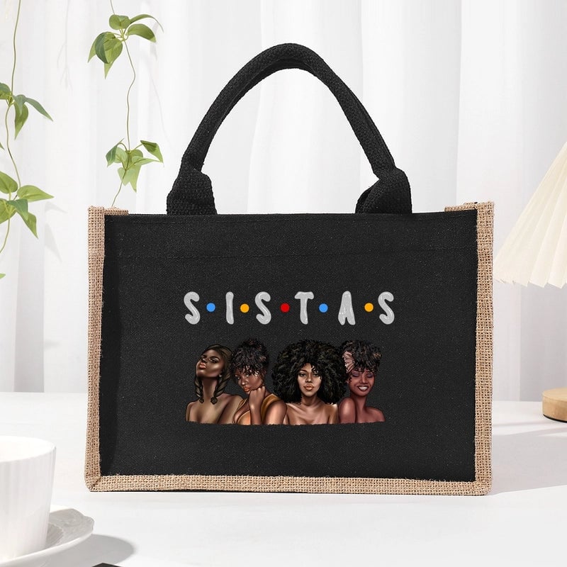 Women's Medium Canvas Letter Basic Classic Style Open Shopping Bags