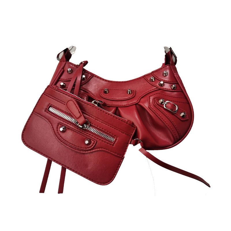 Women's Medium All Seasons Pu Leather Solid Color Fashion Dumpling Shape Zipper Cloud Shape Bag