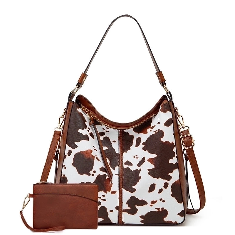 Women's All Seasons Pu Leather Leopard Streetwear Square Zipper Shoulder Bag
