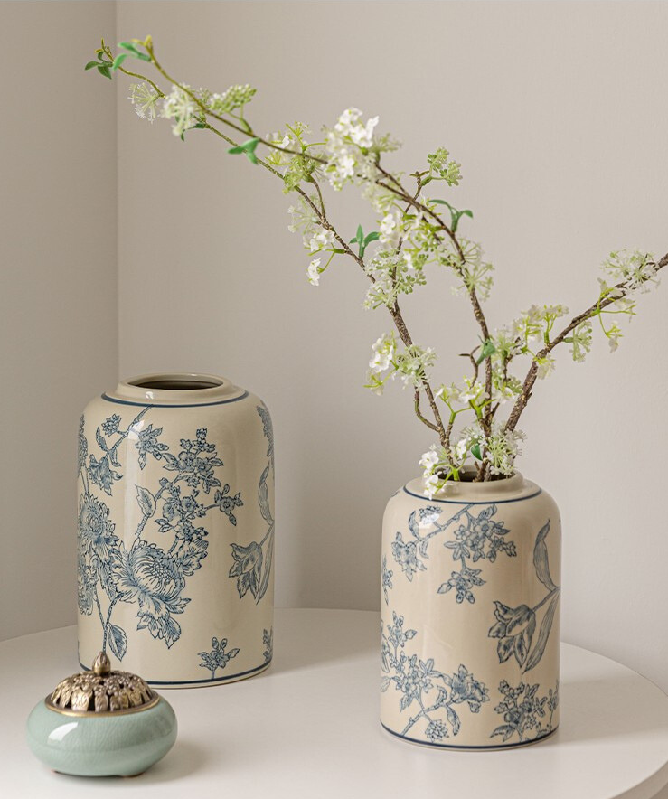 Elegant Blue & White Porcelain Vase