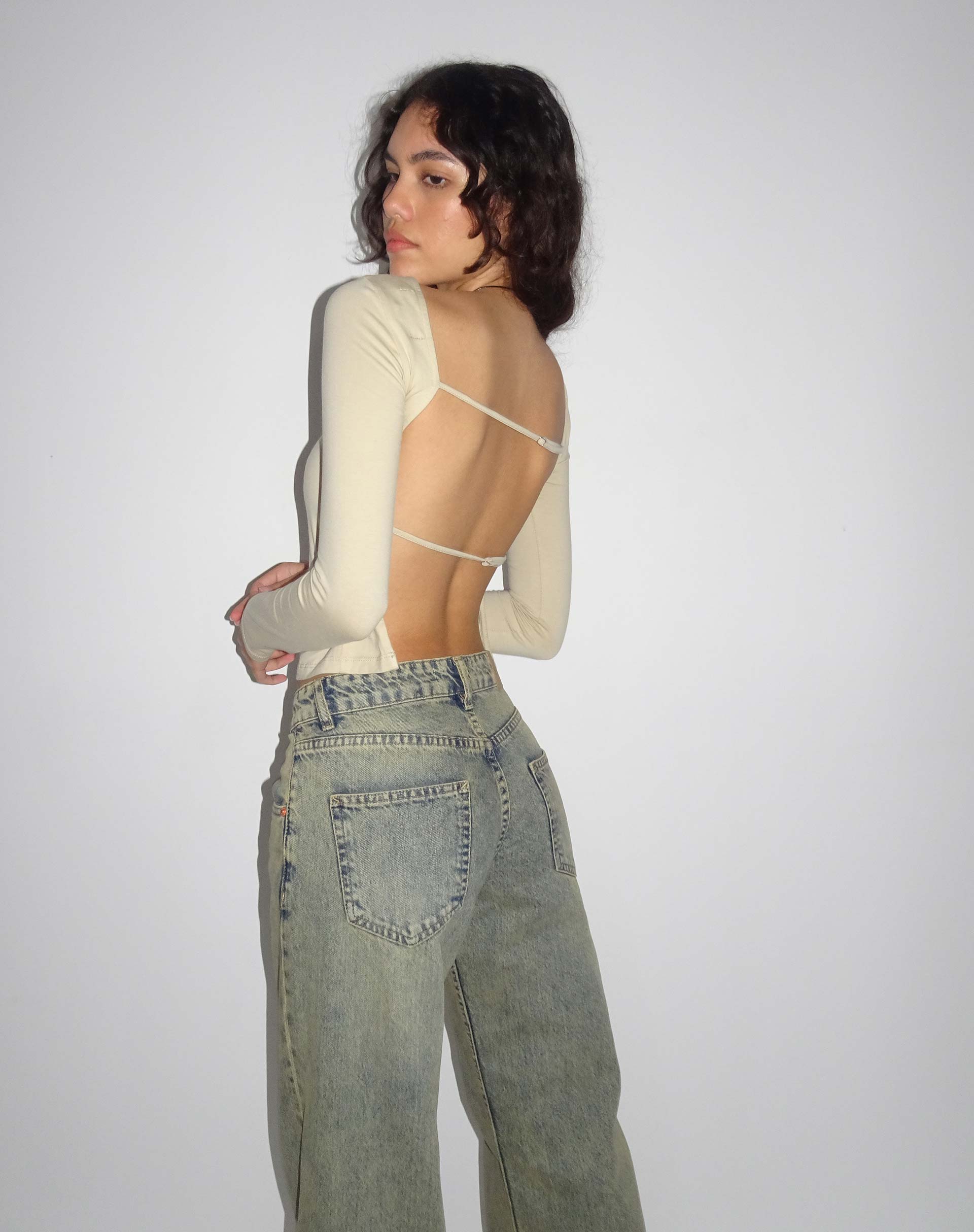 Ansita Long Sleeve Top in Coconut Milk
