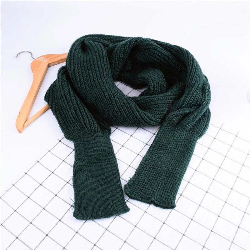 Autumn And Winter Wool Scarf Men And Women's Long Neck Shawl With Sleeves Knitted Scarf