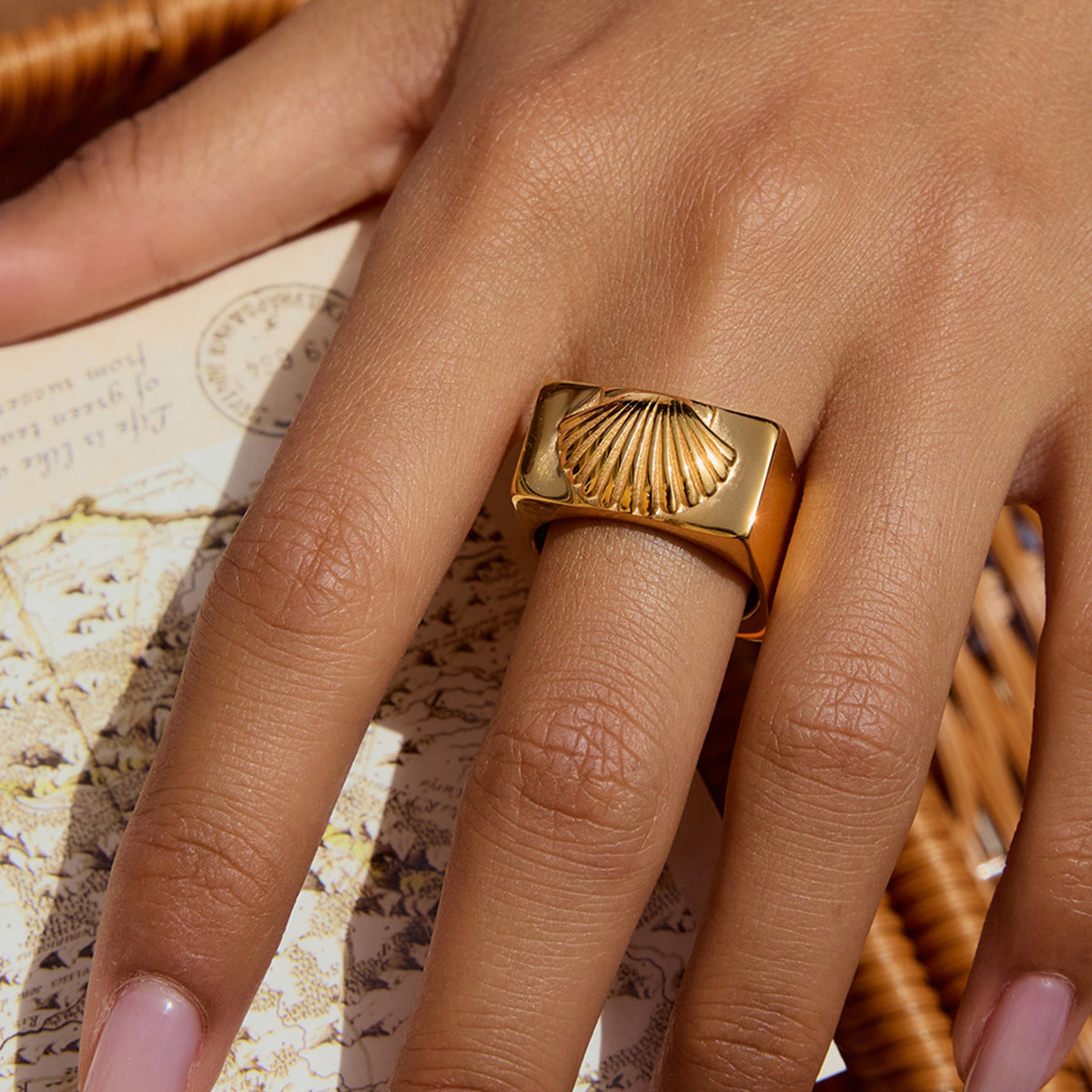 18K Gold Second-Hand Ring Titanium Steel Stainless Steel Jewelry Rings
