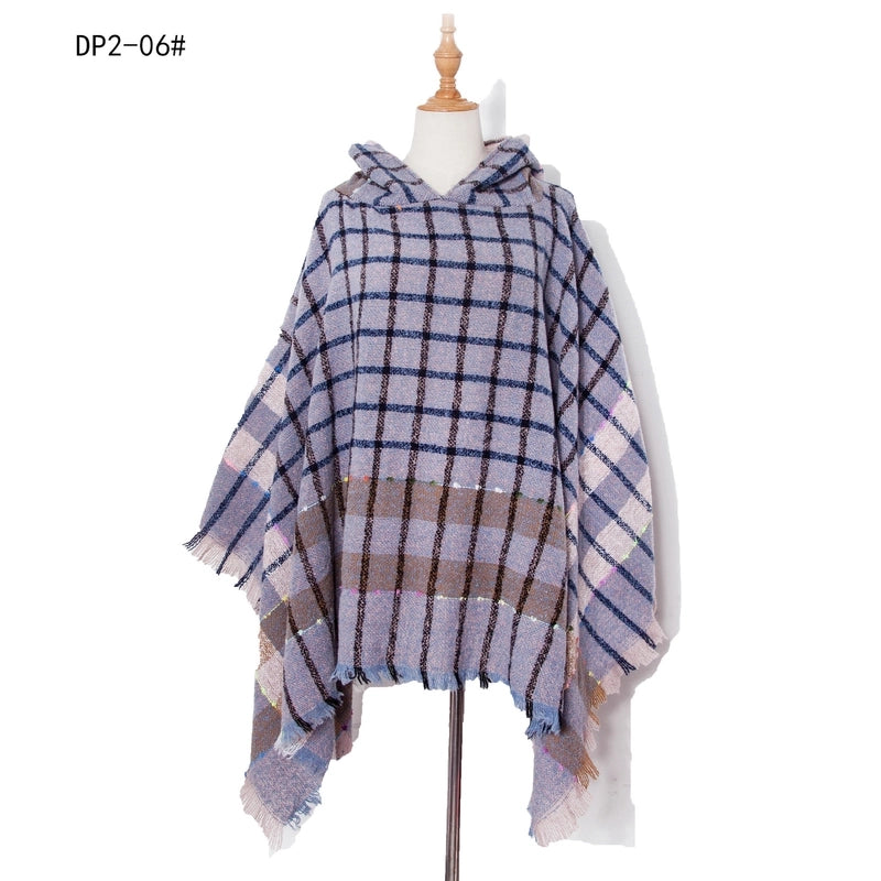 Unisex Streetwear Lattice Polyester Tassel Shawl