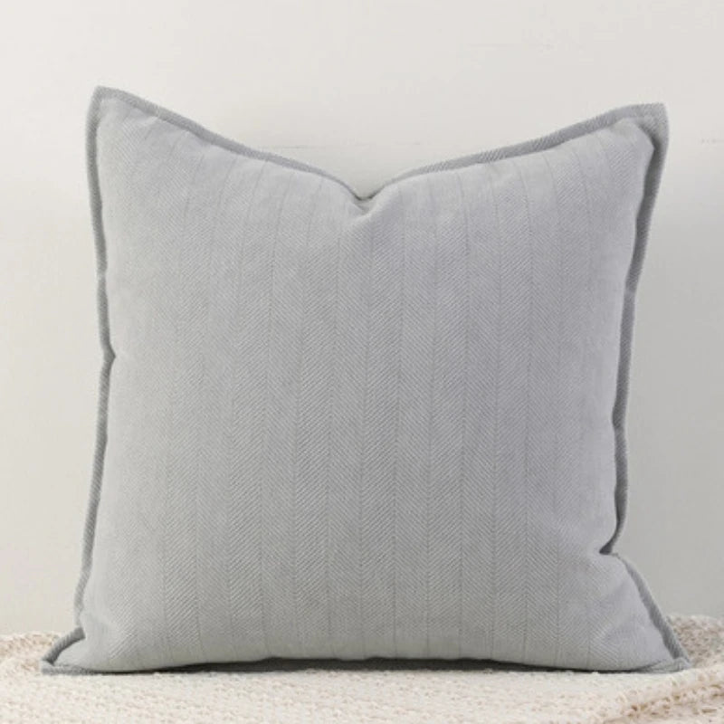 Alden Thickened Solid Cushion Cover - Dark Brown