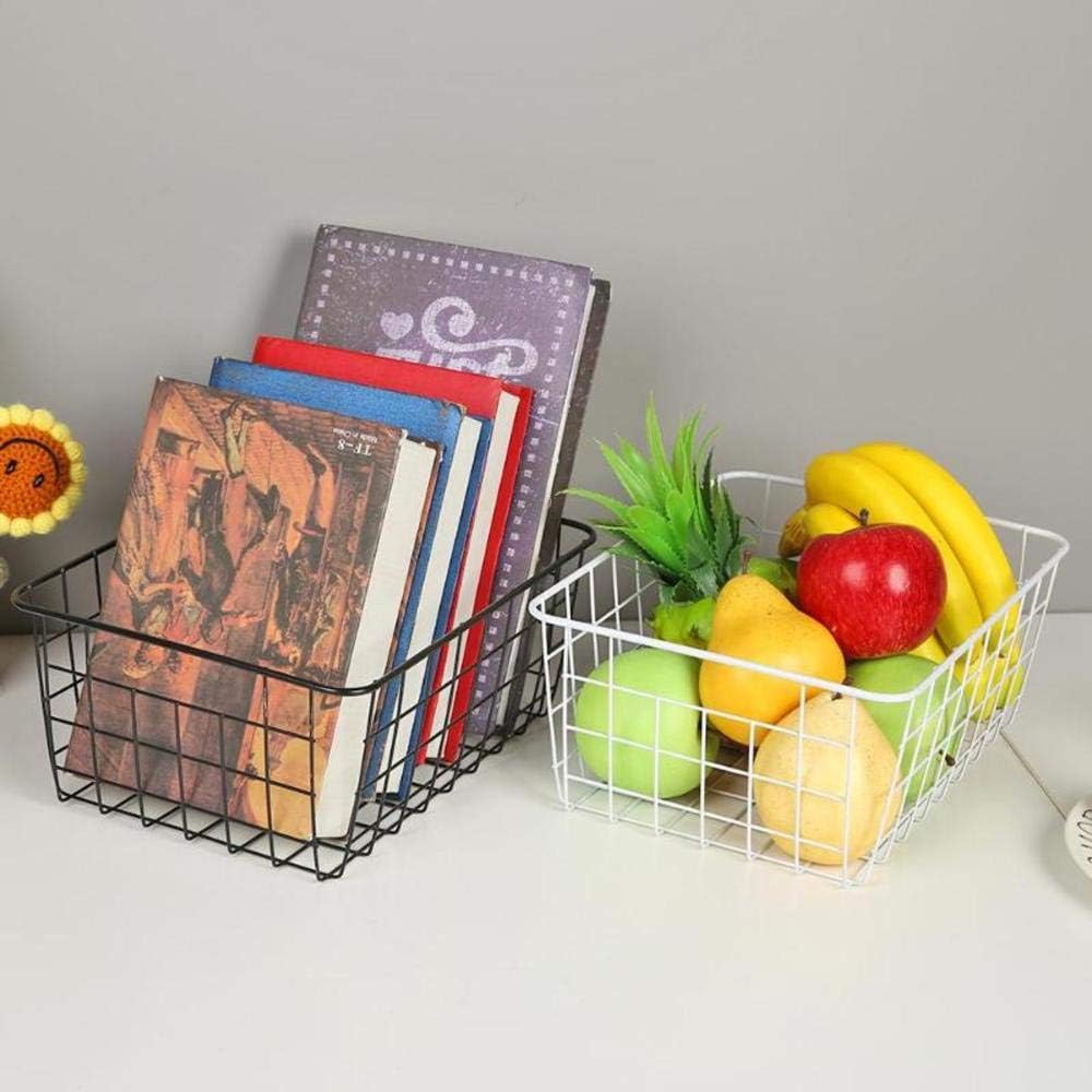 Metal Wire Storage Basket With Handle Cast Iron Art Fruits Vegetables Snacks Holder