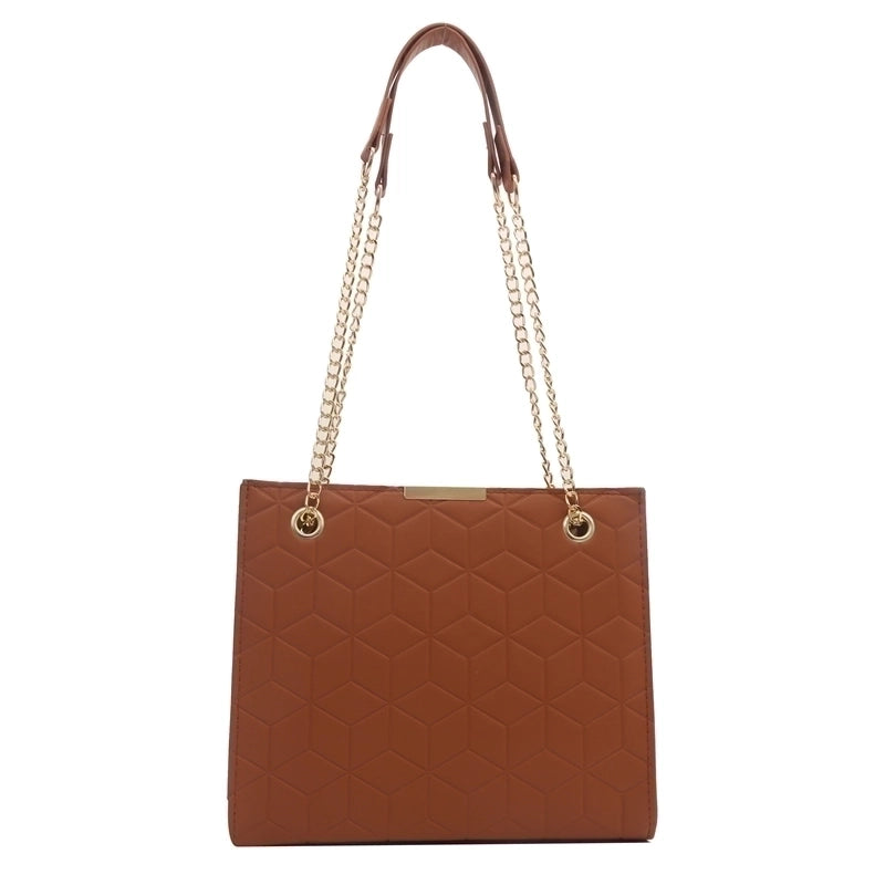 Women's Pu Leather Solid Color Classic Style Zipper Tote Bag