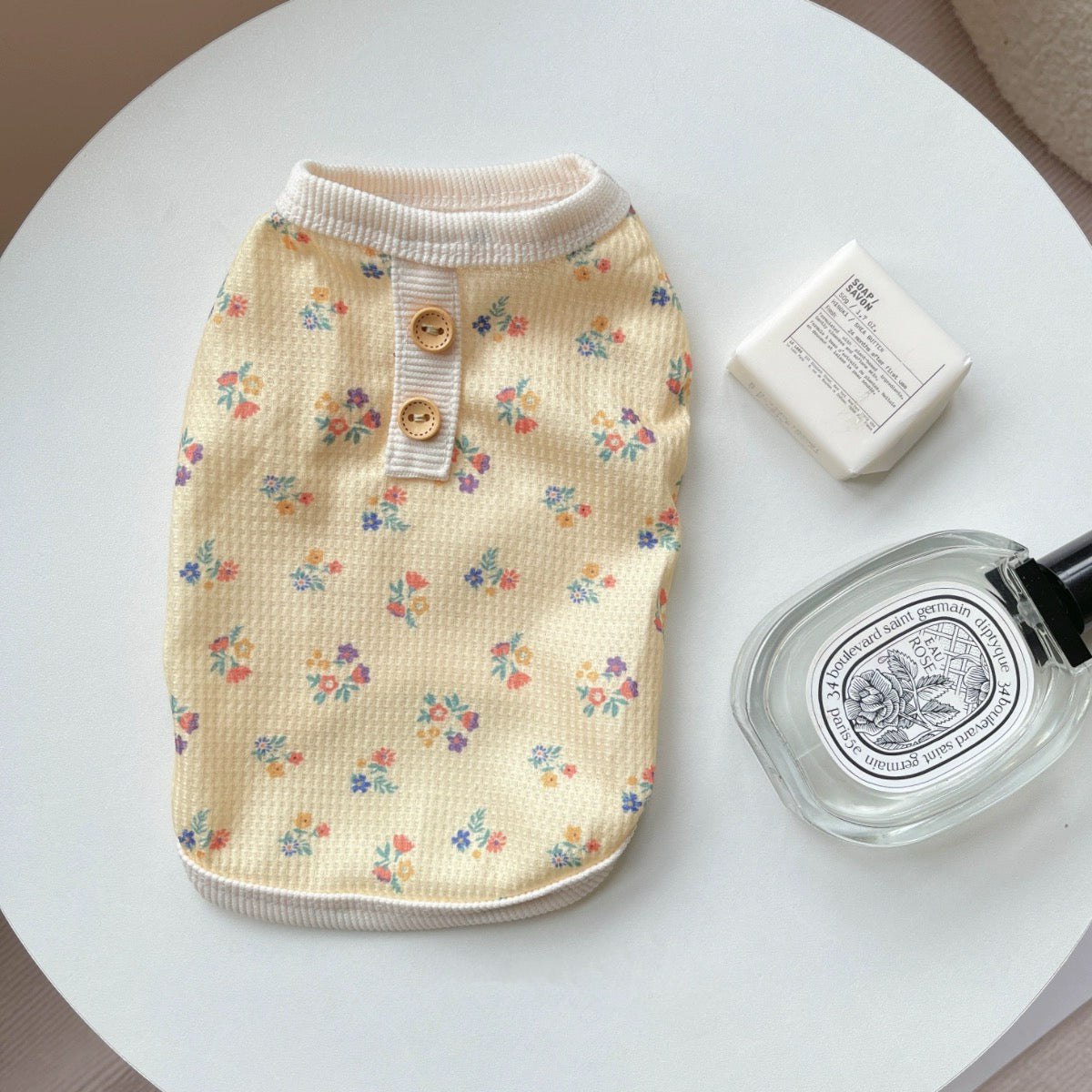 Waffle Floral Soft Dog Jumpsuits&Vest
