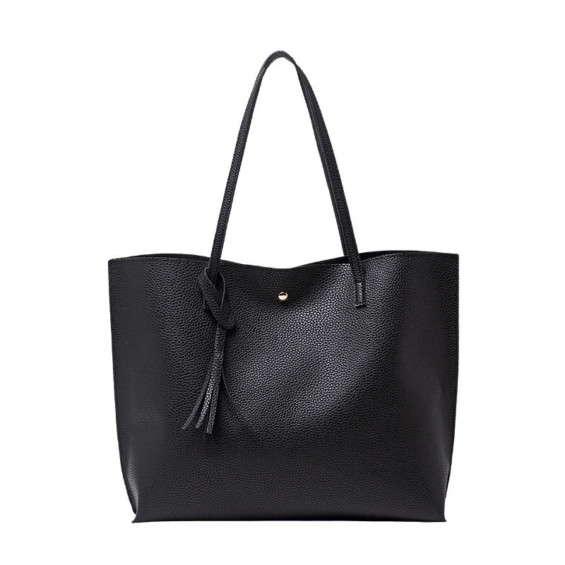 Fashion Lychee Pattern Solid Color Shopping Women's Bag