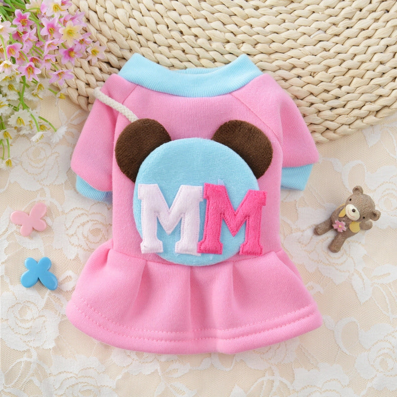 Cute Pet Princess Dress Autumn/winter Clothes For Teddy Bichon Cats Small Dogs Fashionable Pet Apparel