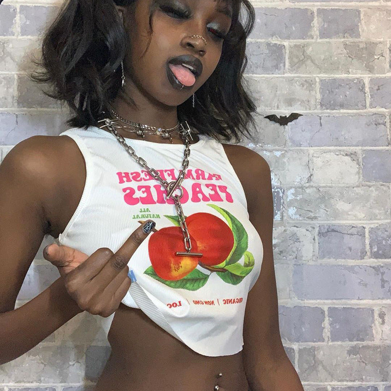 Farm Fresh Peaches Ribbed Top