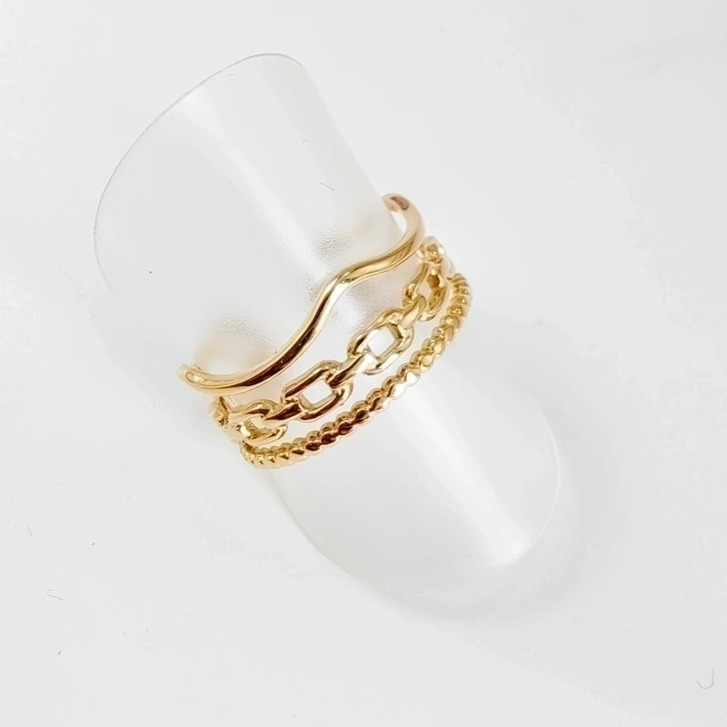 Titanium Steel 14K Gold Plated Casual Minimalist Plating Hollow Out Leaves Solid Color Open Rings