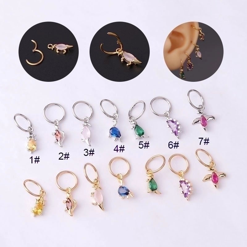 Ear Cartilage Rings & Studs Fashion Animal 316L Stainless Steel  Copper Plating
