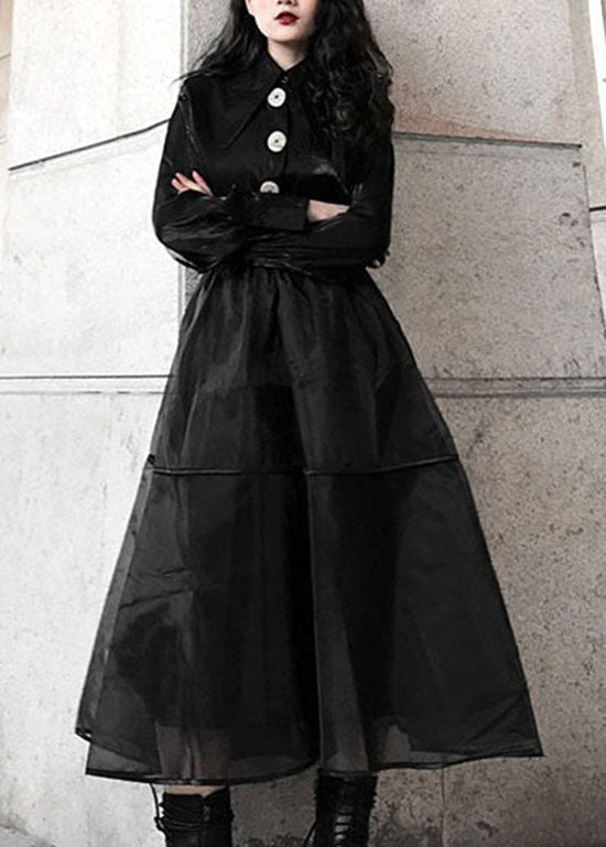 Plus Size black Tulle a line skirts Spring