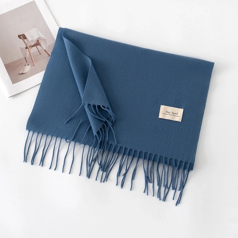 Women's Sweet Solid Color Polyester Scarf
