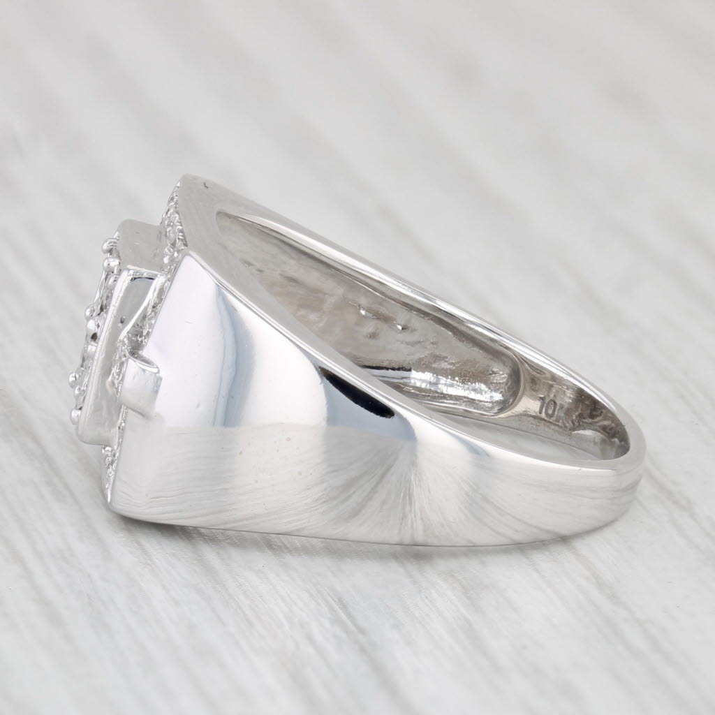 0.20ctw Diamond Cluster Ring 10k White Gold Size 8.5