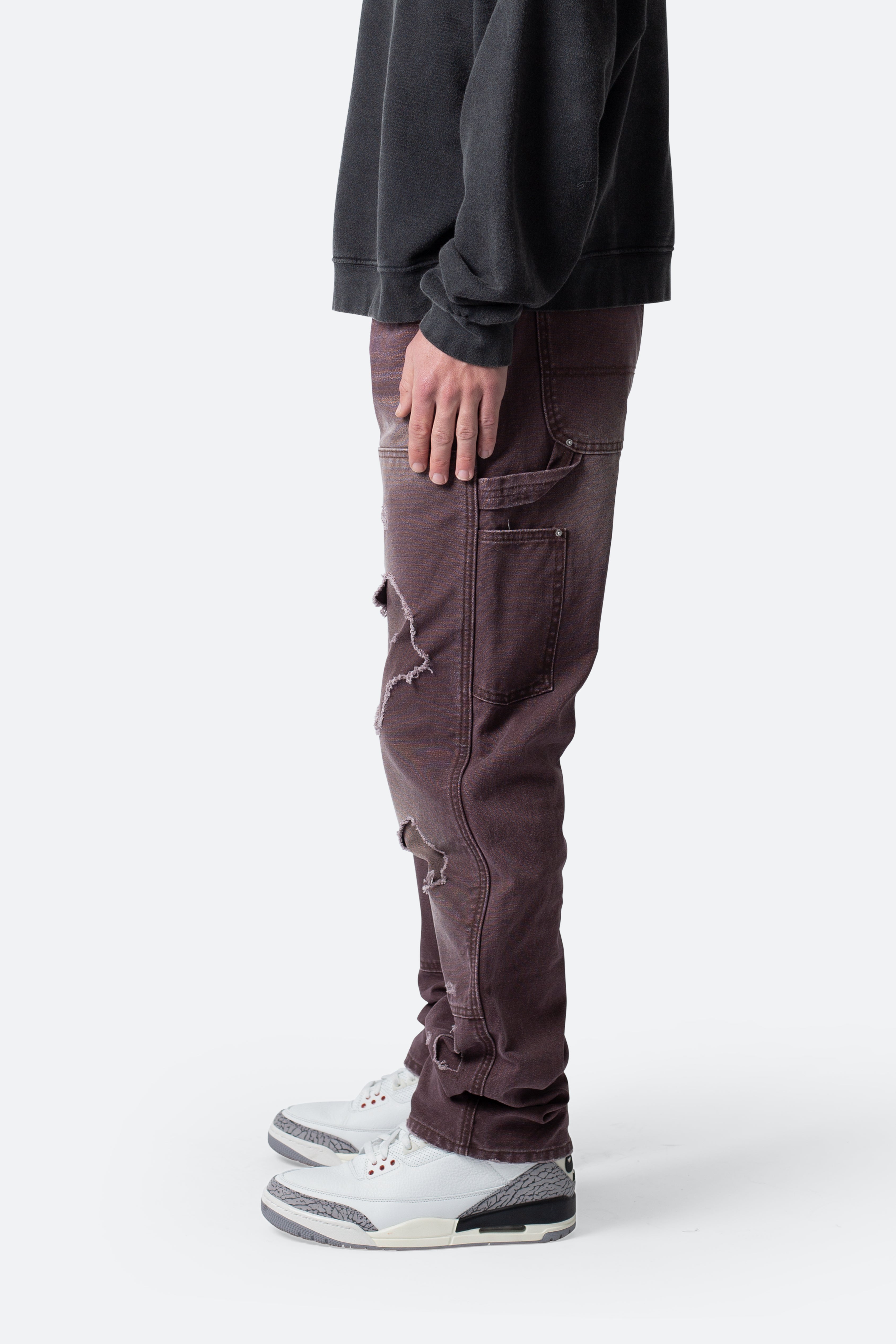 V602 Thrashed Carpenter Pants - Brown