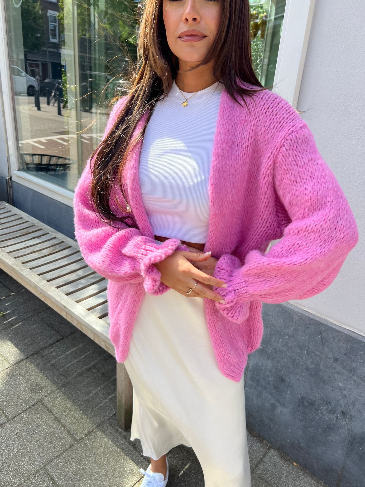 Kiki ruffle vest pink