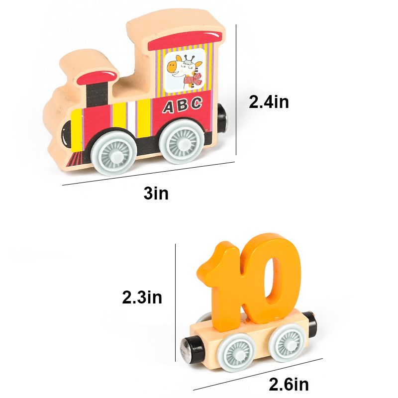 48% OFF 🔥HOT SALE - Numbers And Letters Magnetic Train Puzzle Wooden Toy Car