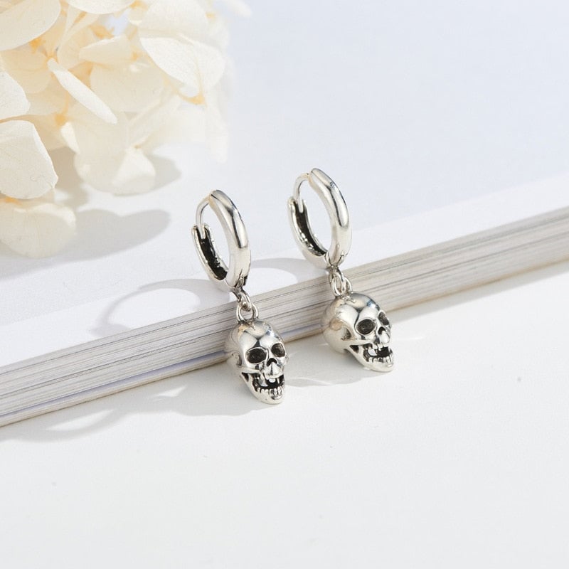 Sterling Silver Skull Earrings