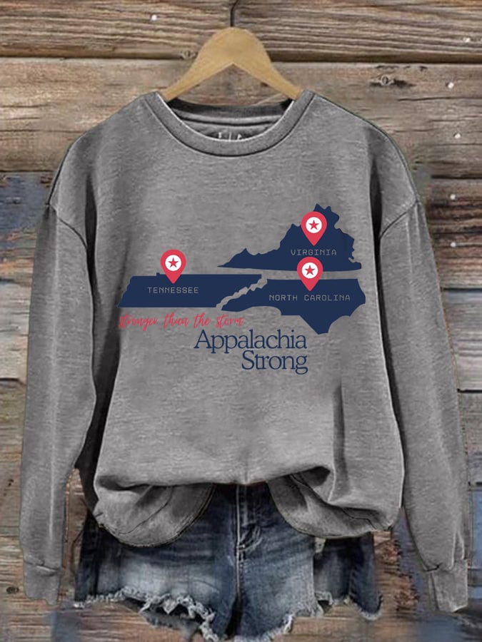 Women's Appalachia Strong Print Round Neck Sweatshirt