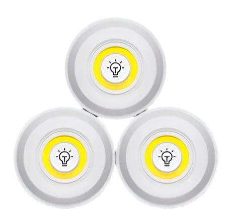 Wireless LED Spotlights with Remote Control with Battery-Powered Under Cabinet Lighting - Set of 3