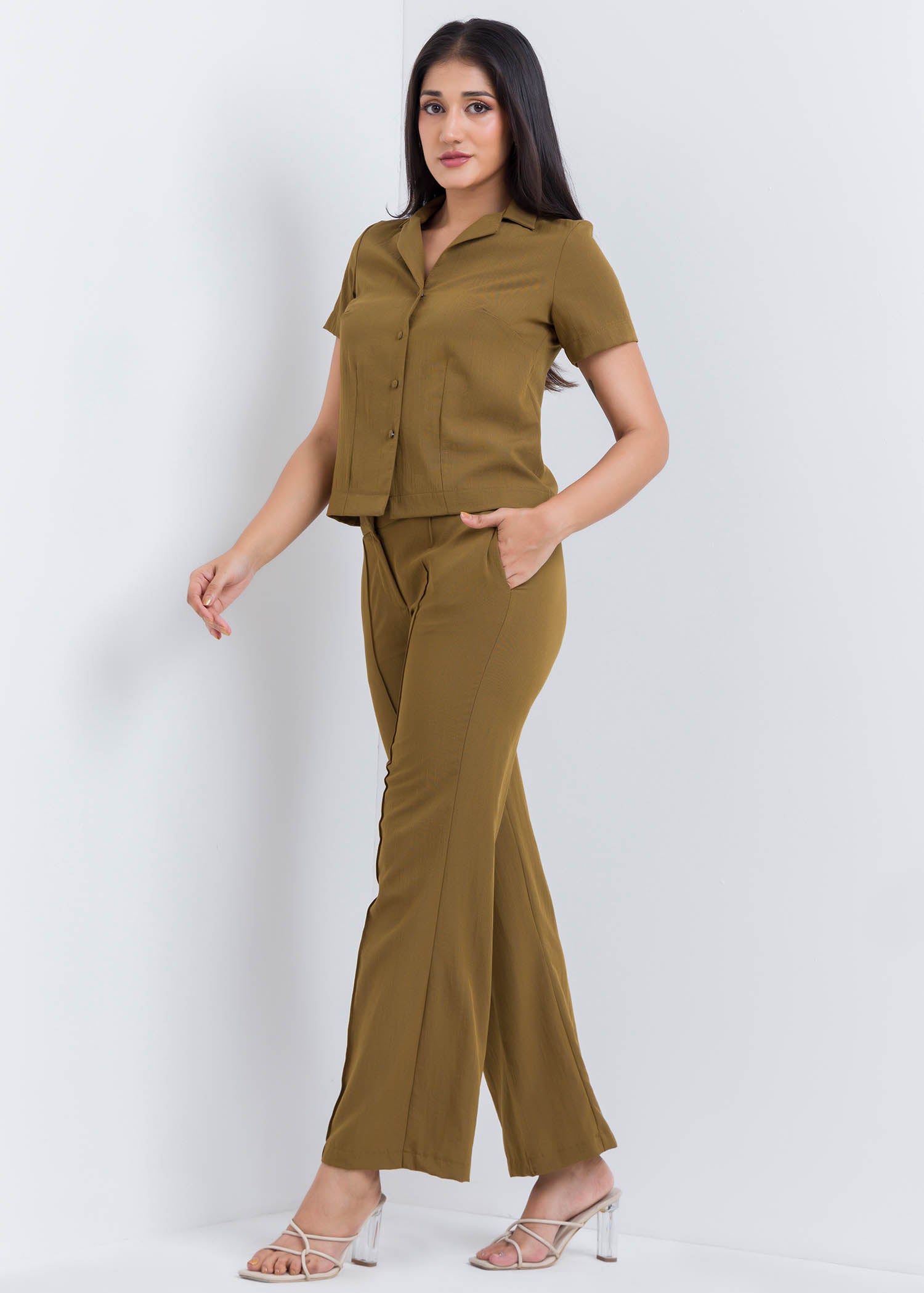 Crop Top With Cuban Collar