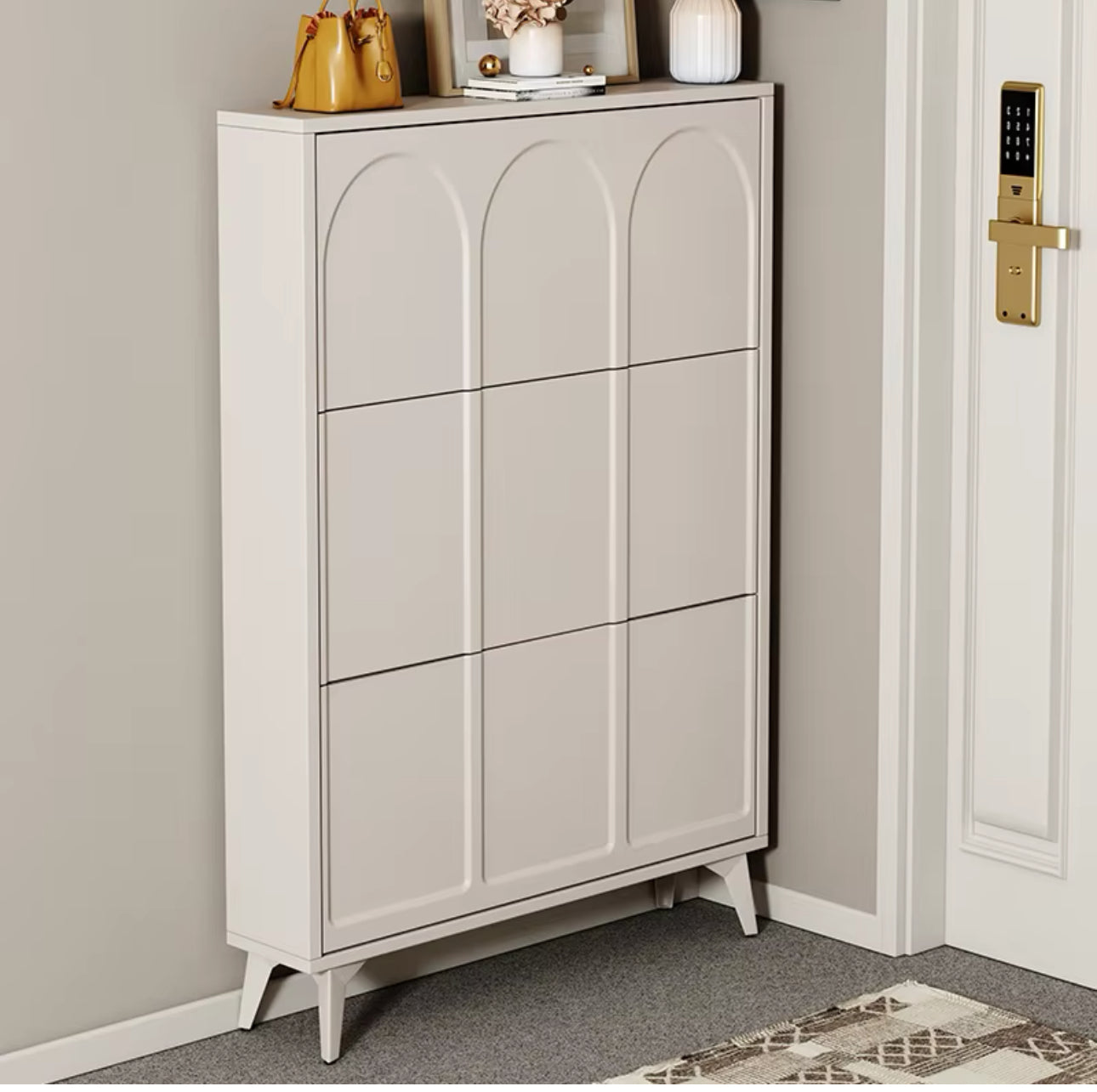 3 Tier Shoe Storage. Shoe Rack Narrow. Hall Shoe Storage Cabinet. Adjustable Partition Wooden Bucket Flip Shoe Cabinet