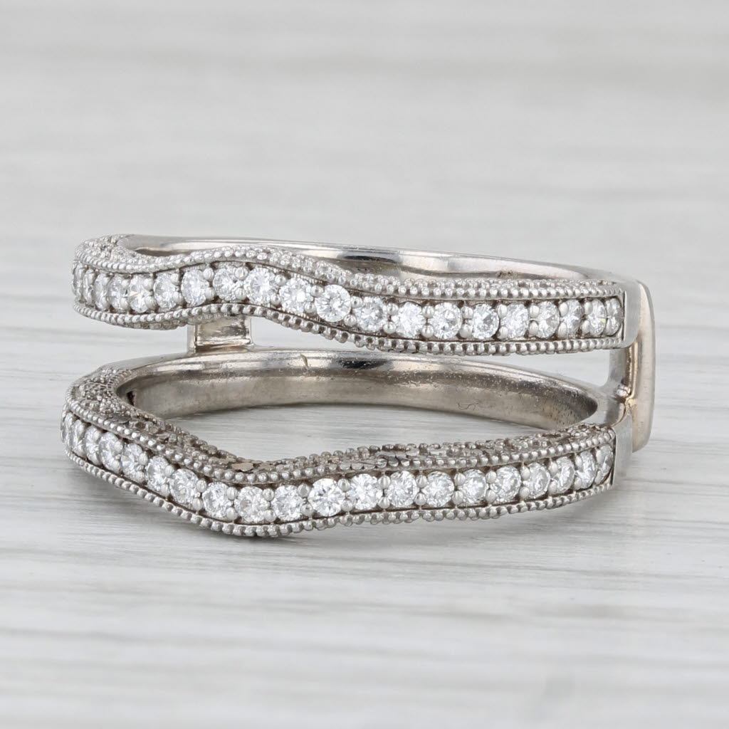 0.47ctw Diamond Ring Jacket Enhancer Guard 14k White Gold Size 7.5 Wedding Band