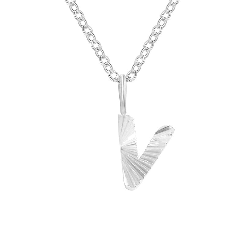 Minimalist Letter Stainless Steel Pendant Necklace In Bulk