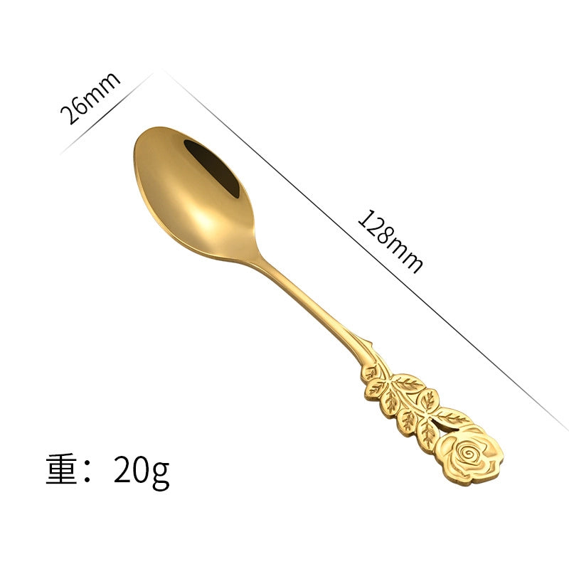 Casual Elegant Glam Flower Stainless Steel Spoon 1 Piece