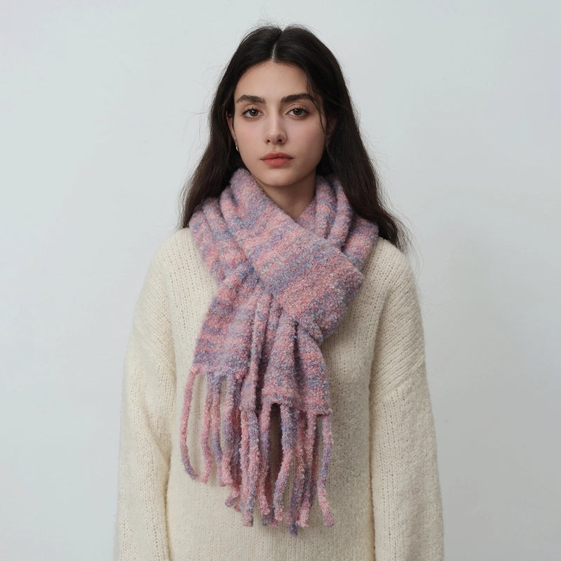 Women's Elegant Business Basic Solid Color Artificial Wool Wool Blend Tassel Scarf