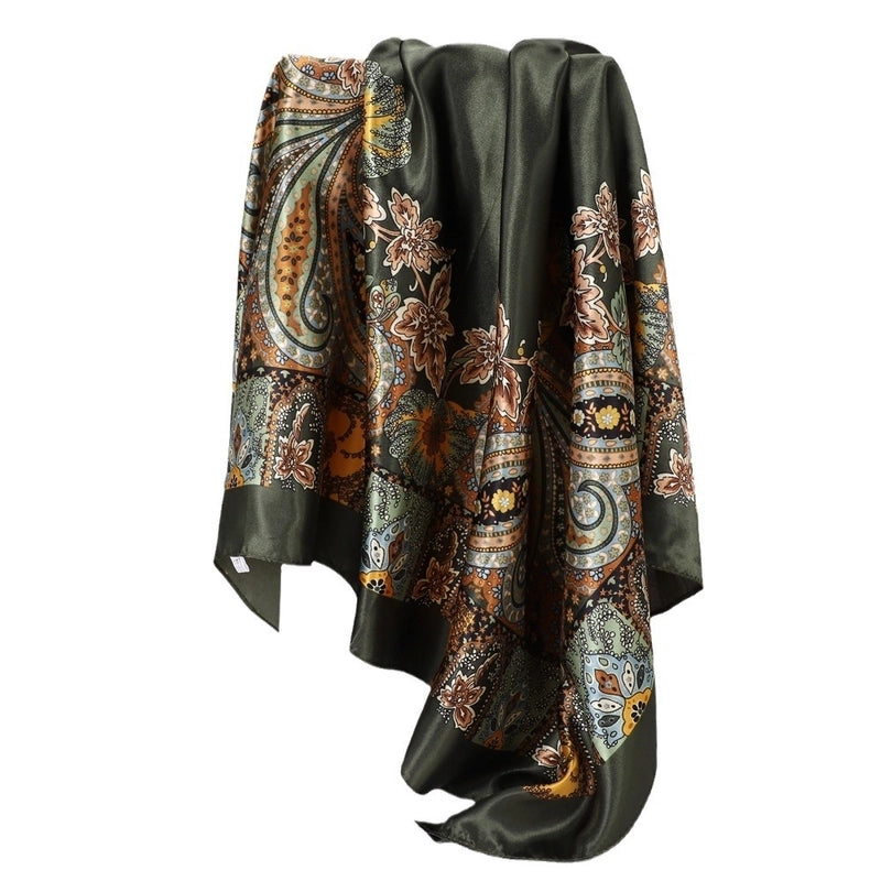 Women's Elegant Vintage Style Lady Printing Polyester Printing Silk Scarf