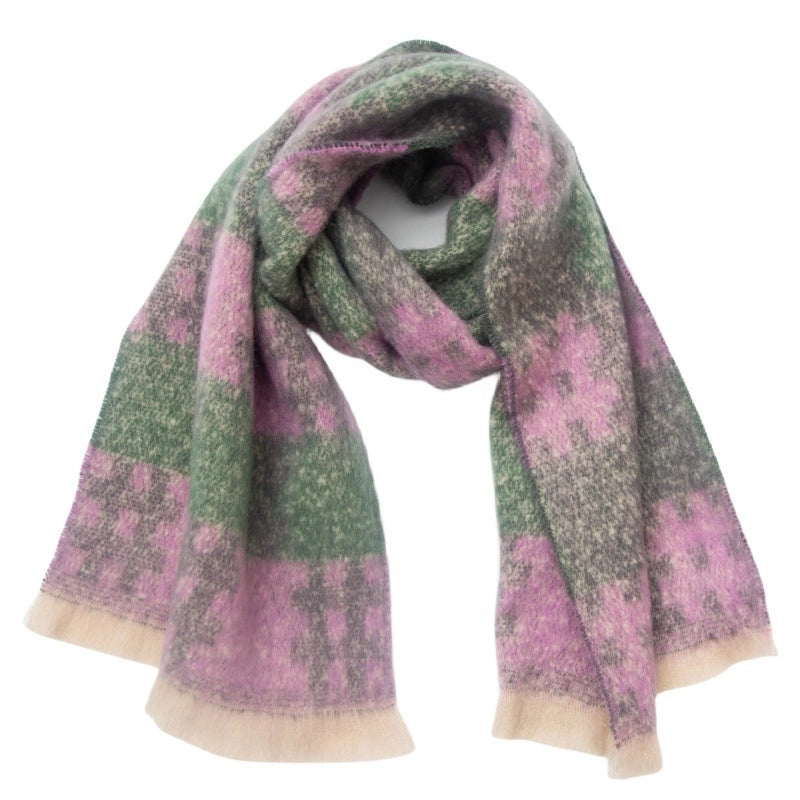 Unisex Casual Minimalist Geometric Color Block Polyester Scarf