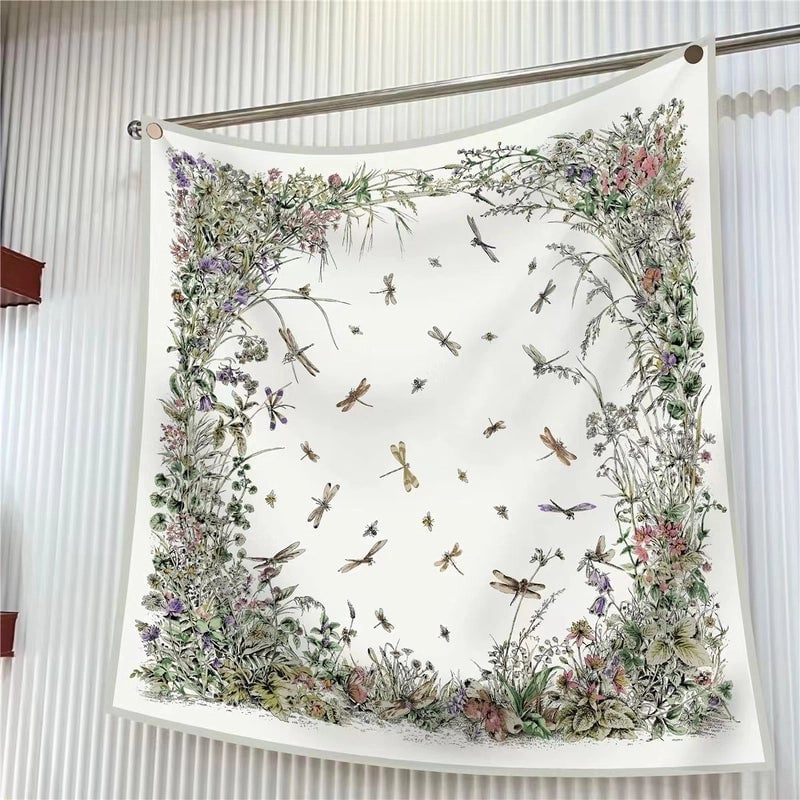 New High Quality Twill Forged Large Square Fashion 90*90cm Printed Silk Scarf Sunscreen Shawl Scarf