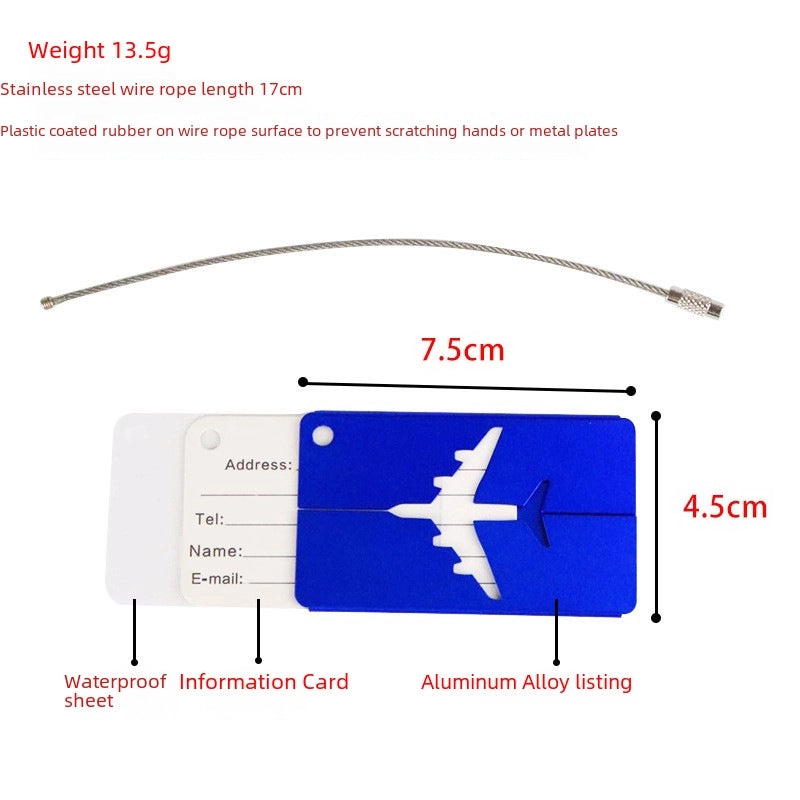 Aluminum Alloy Luggage Tag Boarding Metal Luggage Aircraft Shipping Elevator Tag Spot Factory