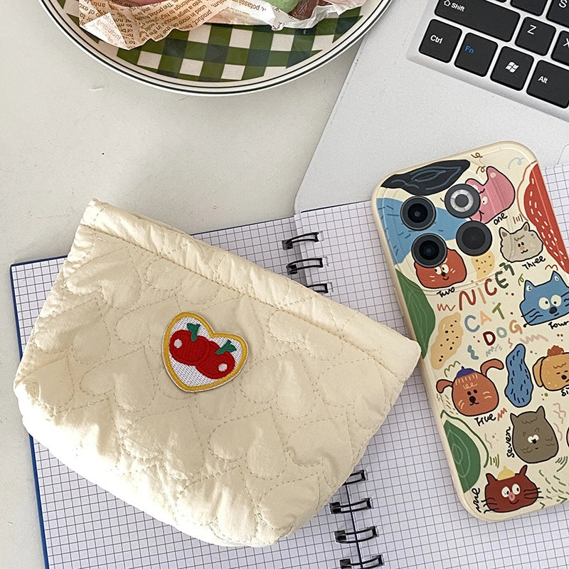 Casual Elegant Lady Cherry Heart Shape Polyester Storage Bag