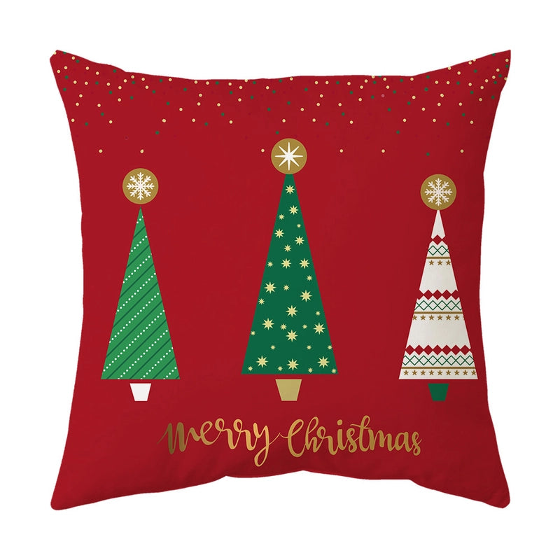 Fashion Christmas Tree Santa Claus Elk Polyester Pillow Cases