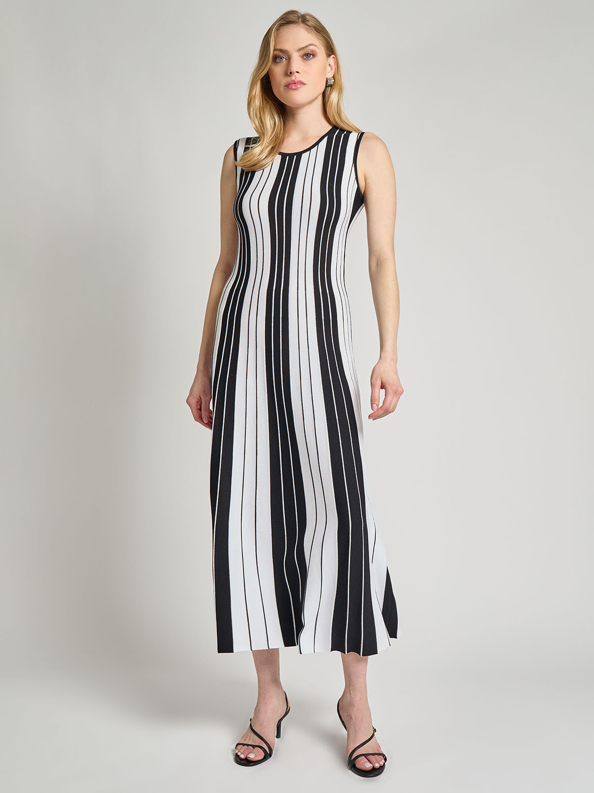 A-Line Striped Knit Maxi Dress - Modern Fit