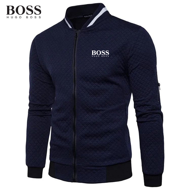 BOSS Men-s Casual Jacket Coat With Stand-up Collar