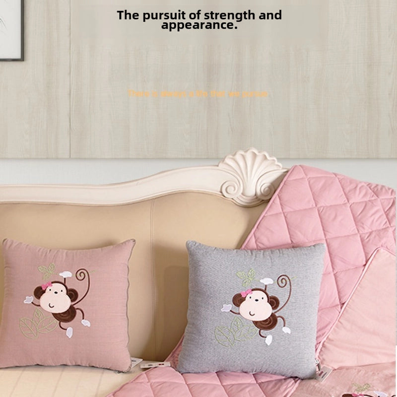 Cartoon Pillow Quilt Kangle House Multifunctional Pillow Quilt Dual-use Two-in-one Single Blanket Pillow Quilt