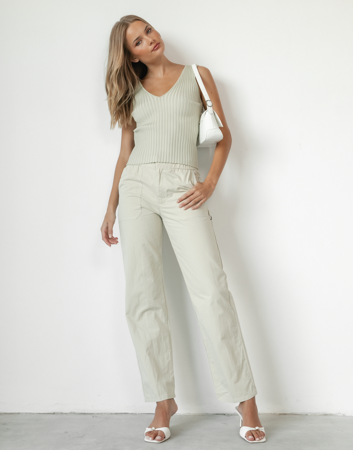 Fountain Tailored Pant (Beige) - By Lioness