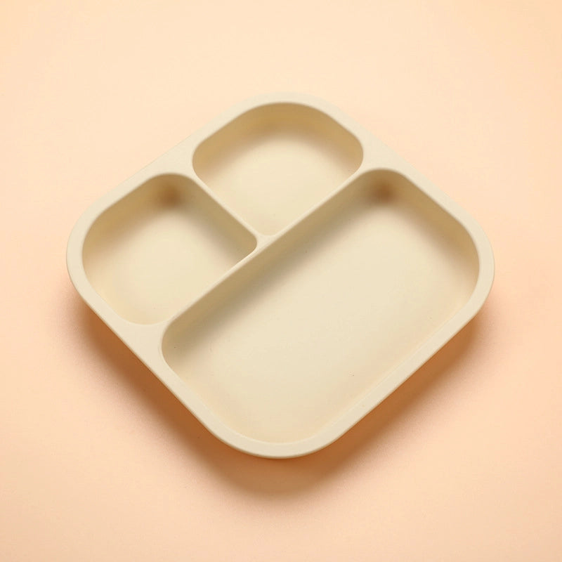Silicone Plate Food Grade Complementary Food Sucker Bowl Square  Tableware Thickened Drop-resistant Tableware