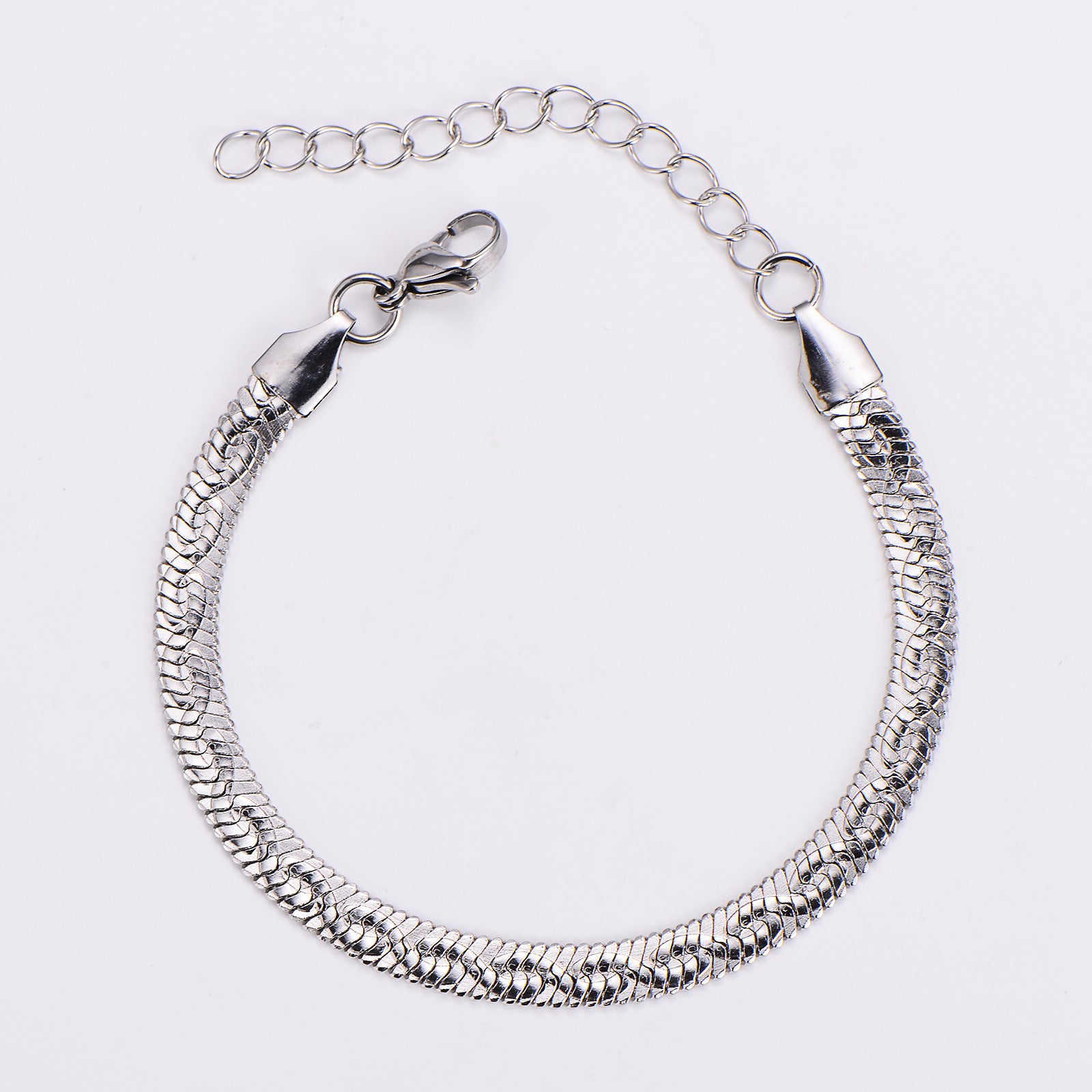 Aml Stainless Steel Batch Pattern Blade Sweater Chain Simple Ladies Clavicle Chain Fashion Flat Snake Stainless Steel Snake