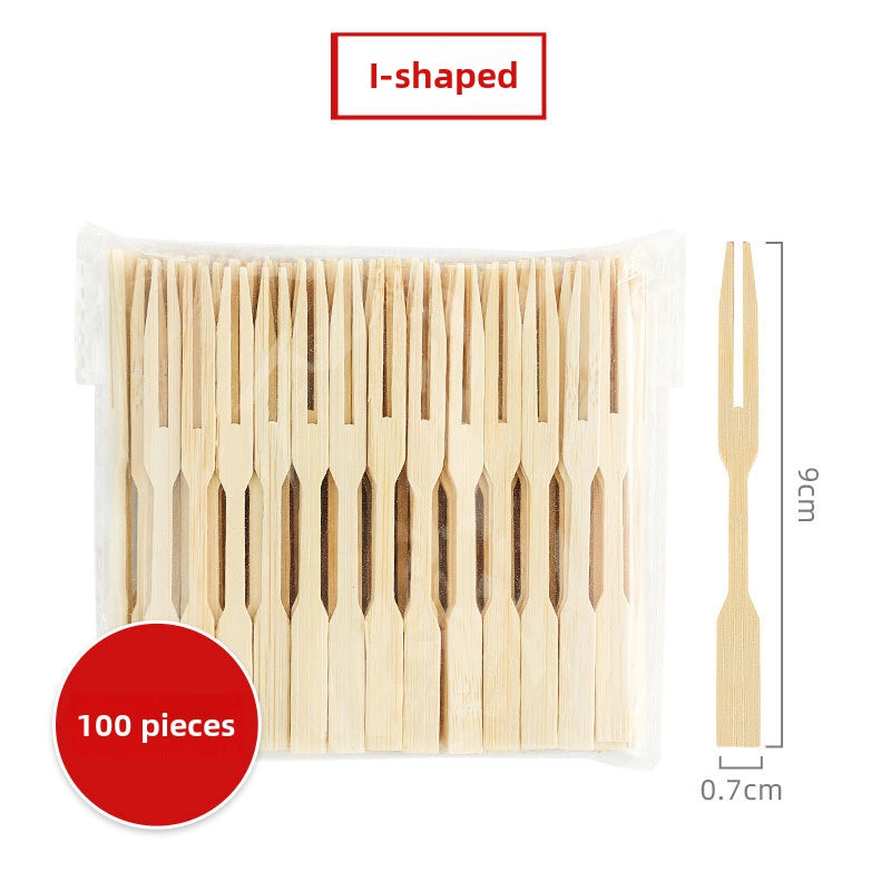 Bamboo Fruit Fork Disposable Children Heart-shaped Bamboo Fork KTV Bar Club Home Snack Fork Manufacturers