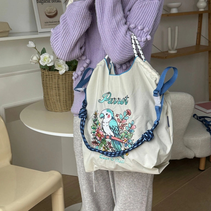Women's Medium Nylon Animal Letter Vintage Style Classic Style Square Open Underarm Bag