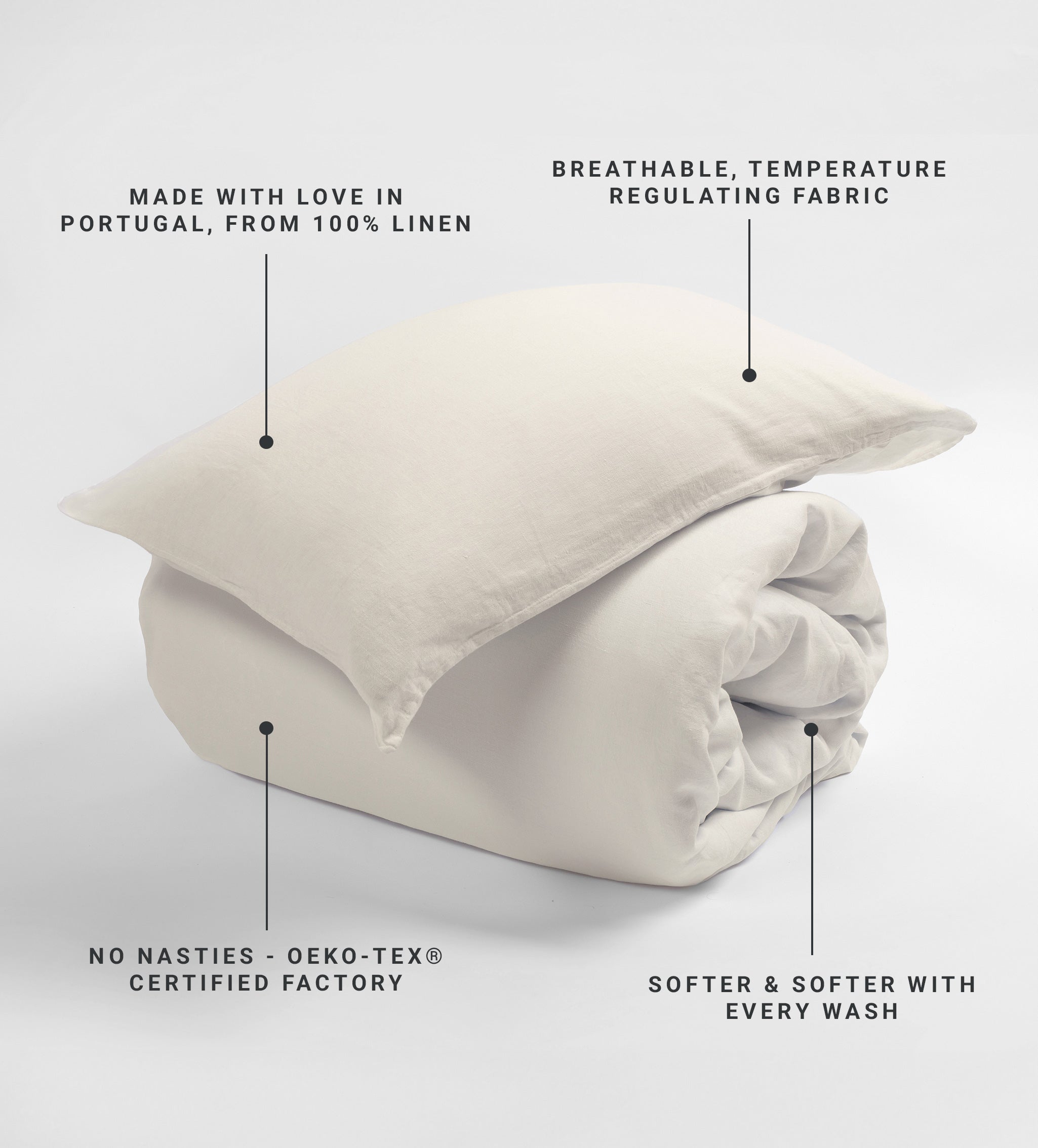 Cream 100% Linen Duvet Cover