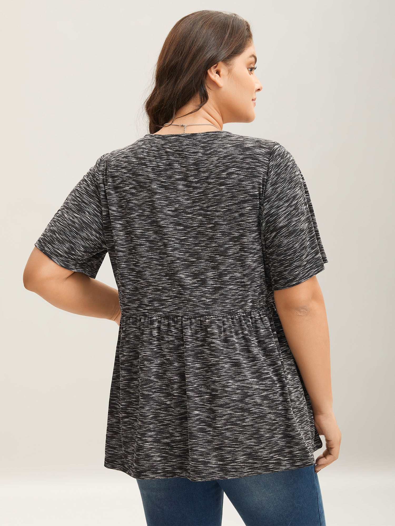 Heathered Crew Neck Relaxed T-Shirt