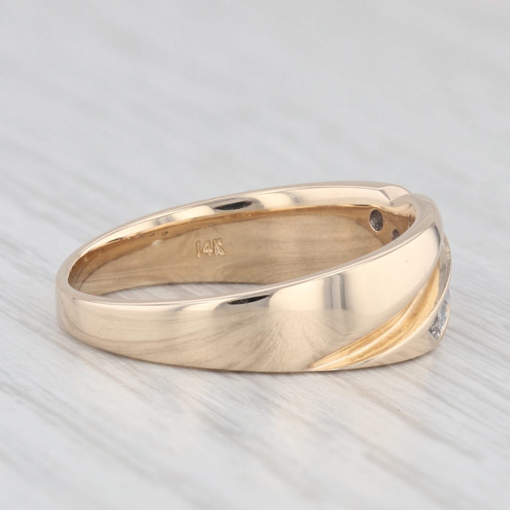 0.15ctw Diamond Men's Wedding Band 14k Yellow Gold Size 8.5 Ring