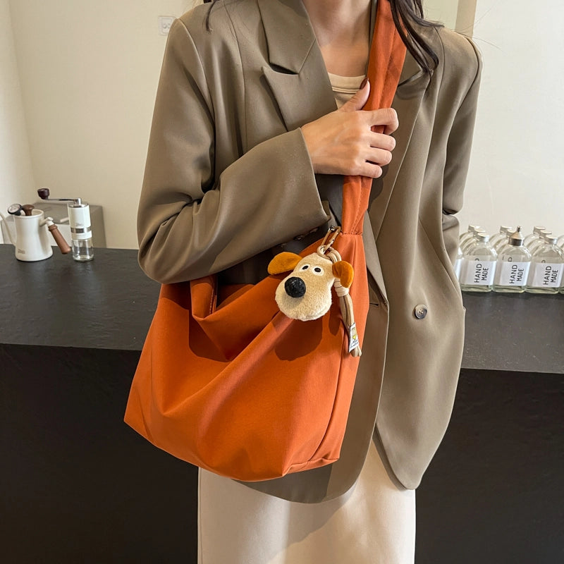 Women's One Size Nylon Solid Color Beach Sewing Thread Square Zipper Crossbody Bag
